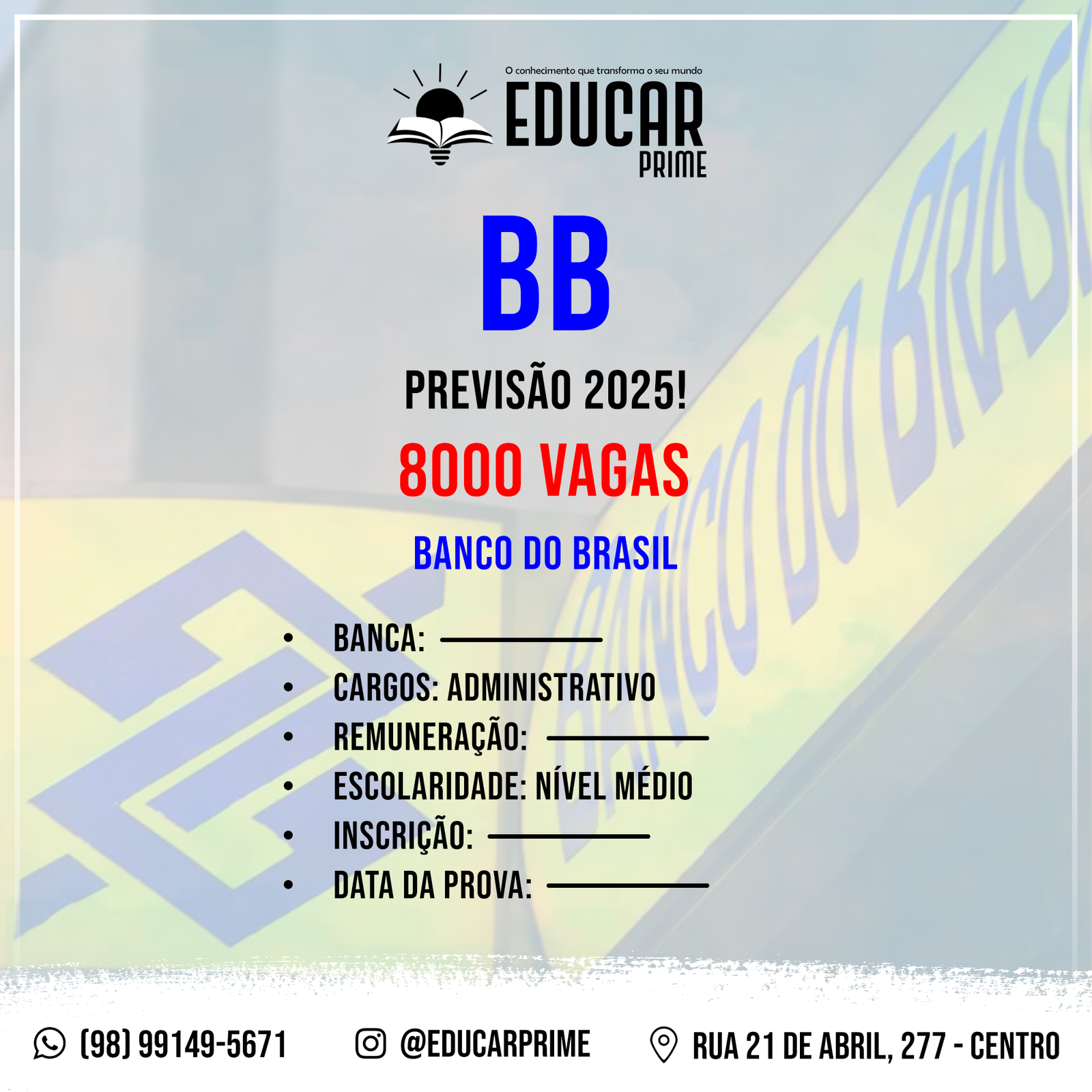 PREVISÃO BANCO DO BRASIL 2025 (1X1)