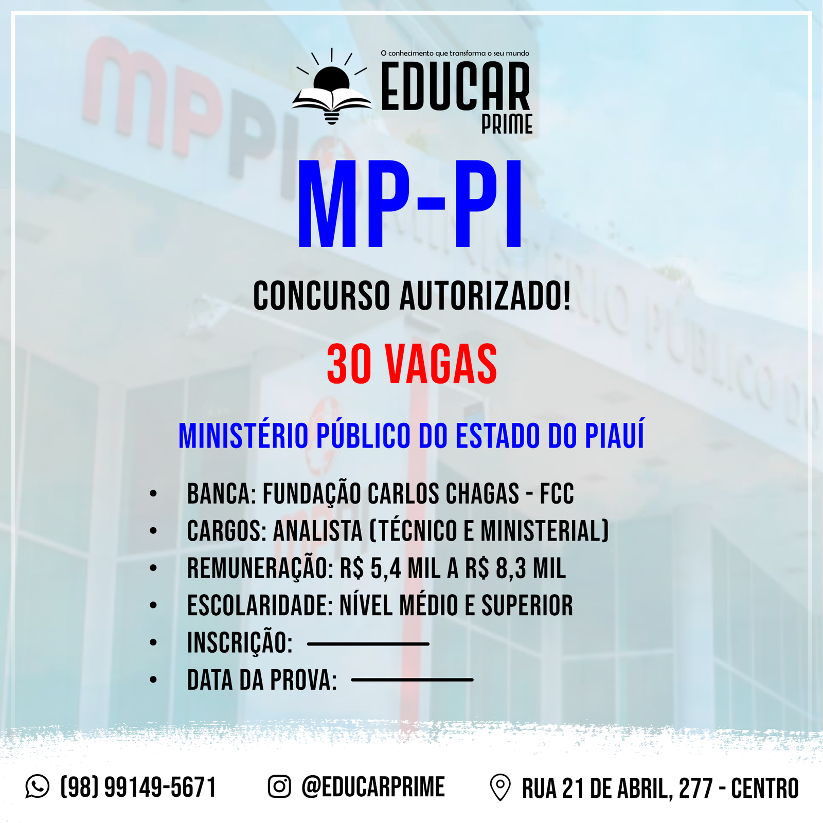 CONCURSO AUTORIZADO MP PIAUI (1X1)